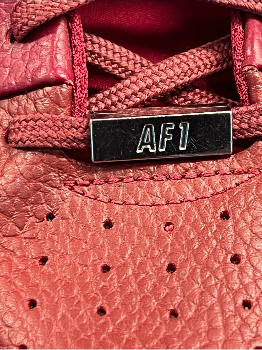 Nike Women’s Air Force 1 Low-Top Sneakers — Deep Red Leather